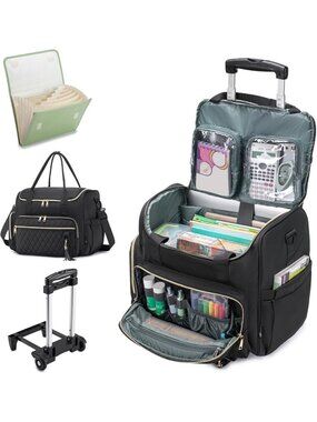 Waterproof 3-in-1 Rolling Laptop Bag for Women - 17.3 Inch Briefcase Tote with
